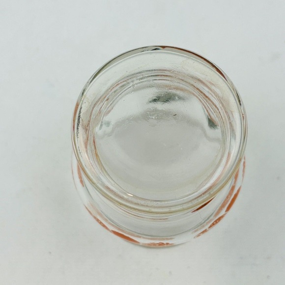 Vintage Anchor Hocking Oranges Footed Juice Glass Green Leaf‎ Border - Picture 3 of 5